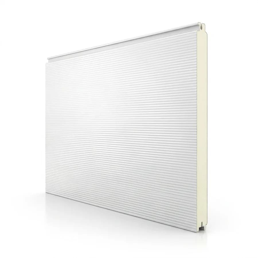 Panneau de porte sectionnelle micro-rainuré, lignes fines rapprochées, vue produit
